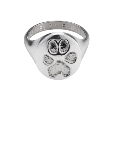 Pet Signet Ring Paw Print Gold Keepsake